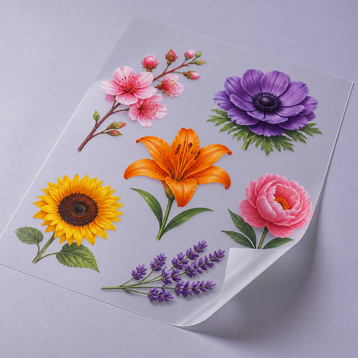 Colorful ready-to-press DTF transfers